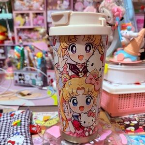 Sailor Moon and Hello Kitty coffee tumbler